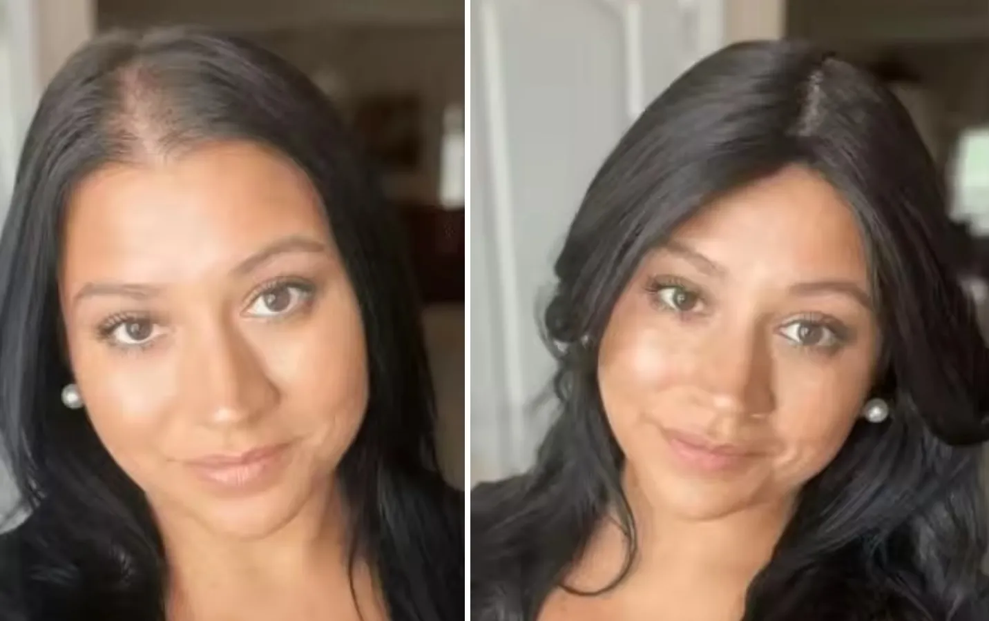 Transformação completa — volume e brilho recuperados com o spray H-Regrow